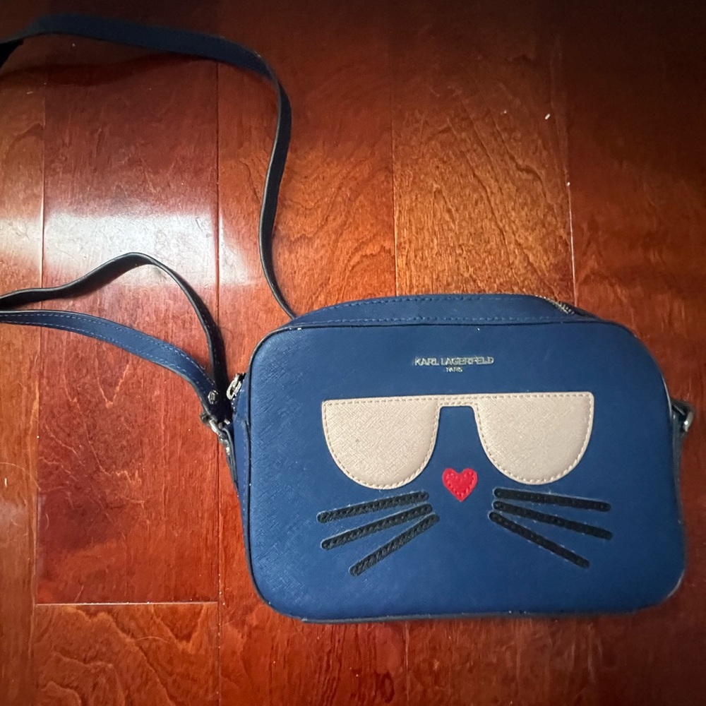 Karl Lagerfeld Navy Cat Purse